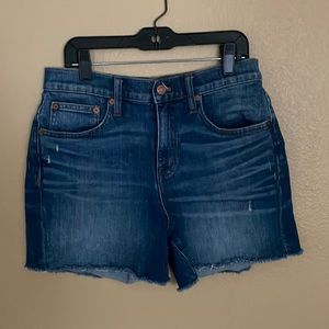 Madewell high rise medium wash denim shorts